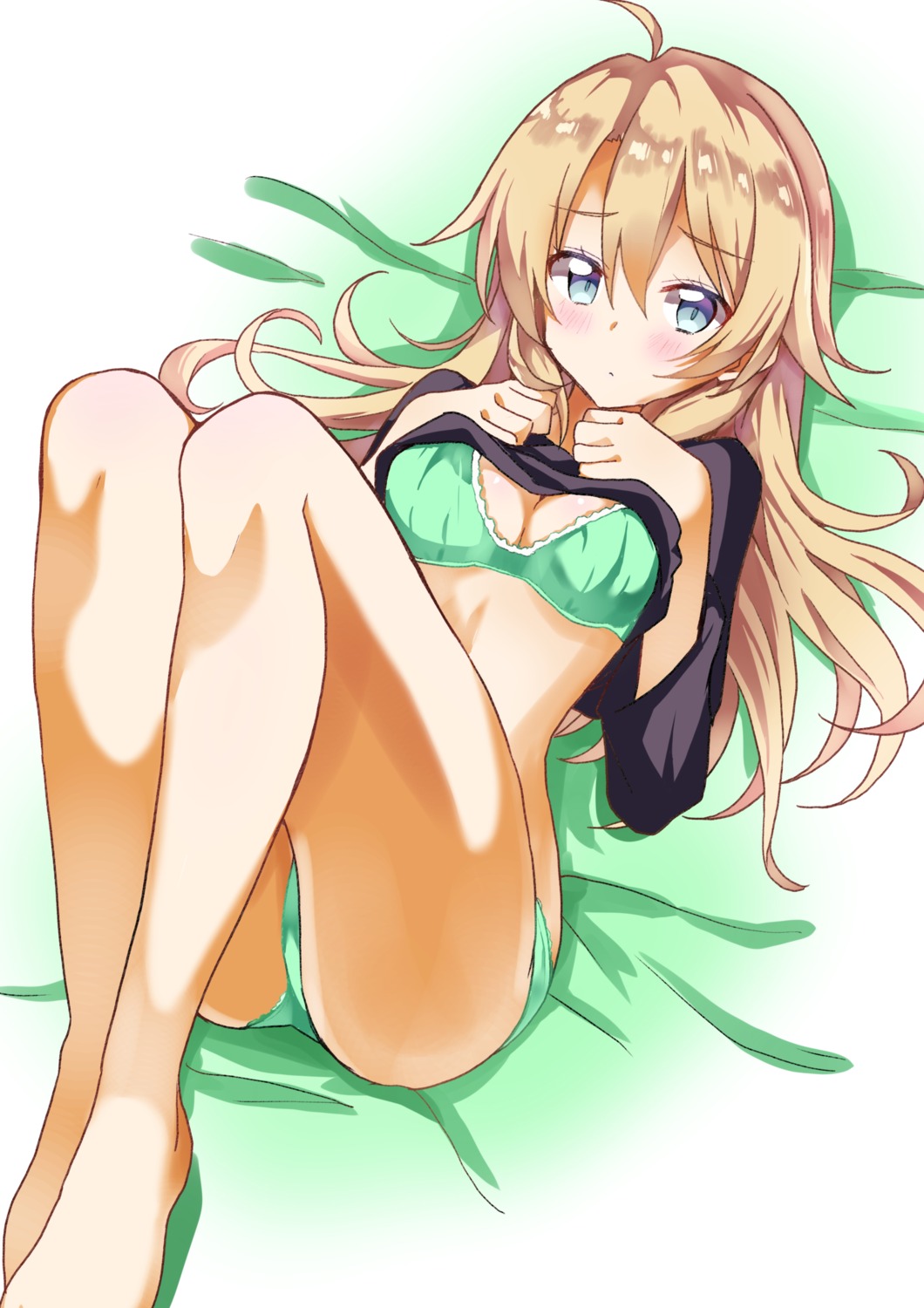 bra cleavage feet nanakusa_(user_rnpt7322) new_game! pantsu shirt_lift yagami_kou