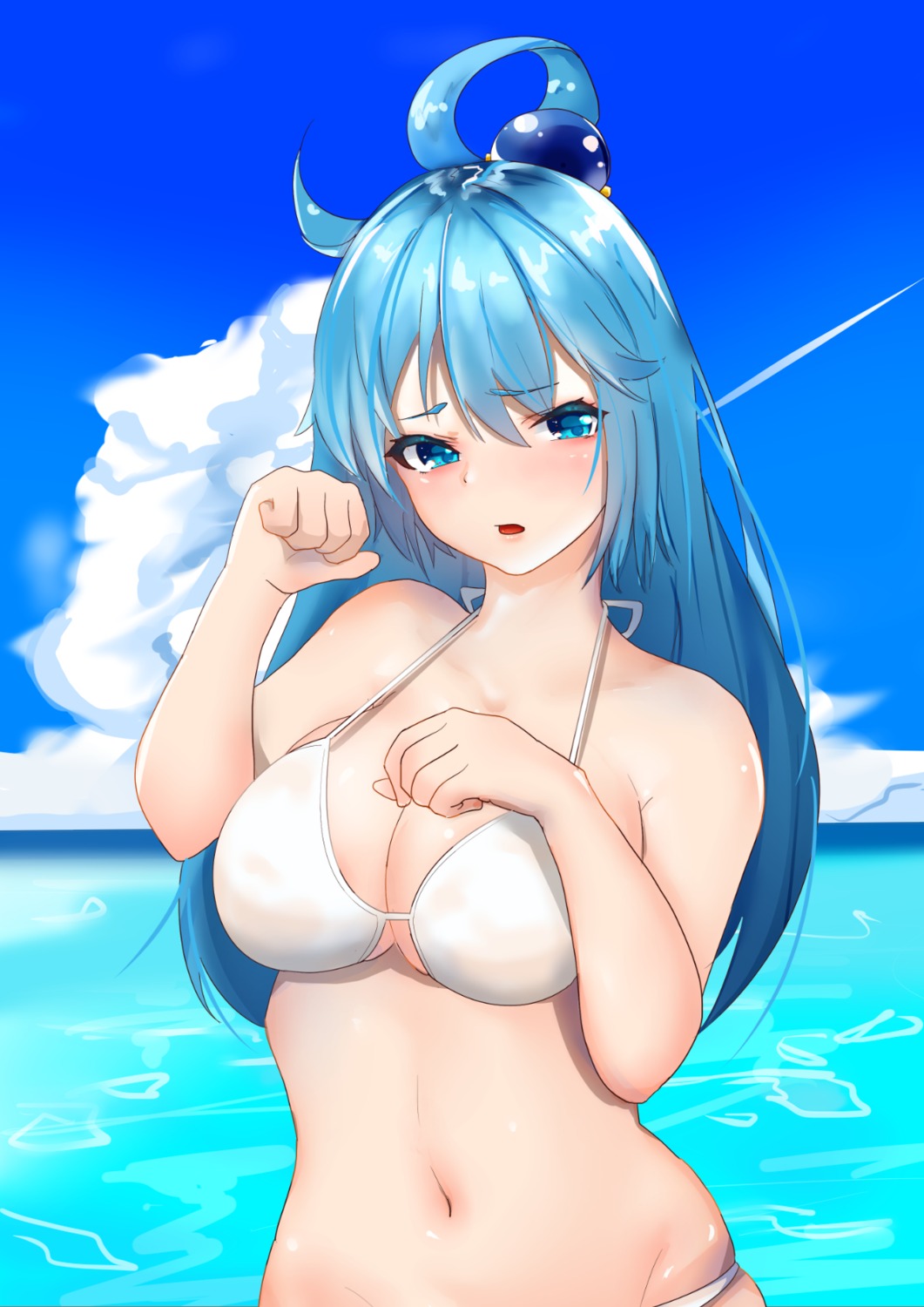 aqua_(kono_subarashii_sekai_ni_shukufuku_wo!) bikini kono_subarashii_sekai_ni_shukufuku_wo! neko_no_suke_(nekoneco118) swimsuits