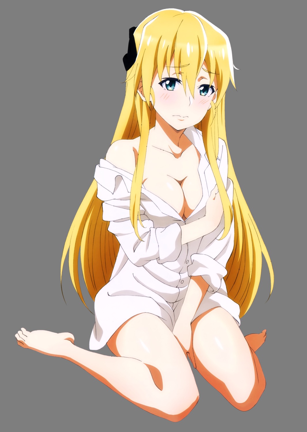 breast_hold cleavage gamers! no_bra open_shirt tendou_karen transparent_png yamanaka_masahiro