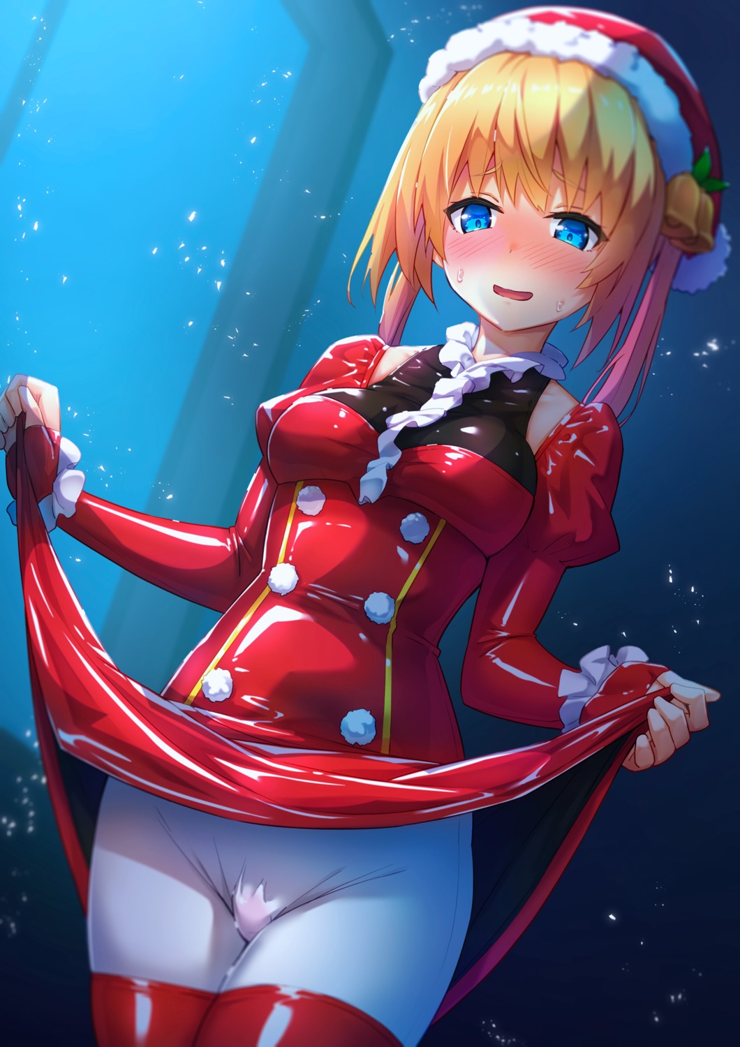 bodysuit christmas dress purinpu skirt_lift thighhighs vibrator