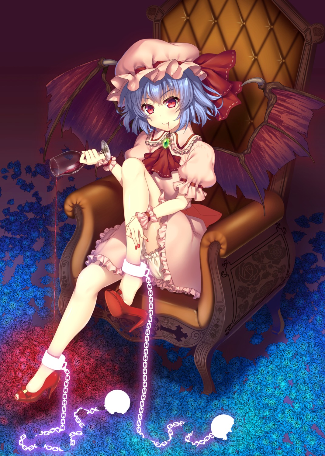 bloomers heels raiou remilia_scarlet touhou wings