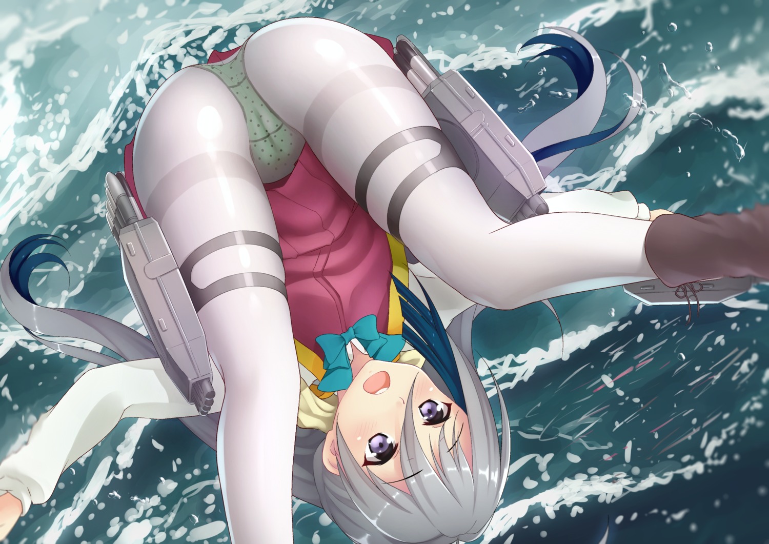 cameltoe kantai_collection kiyoshimo_(kancolle) pantsu pantyhose rikorin seifuku