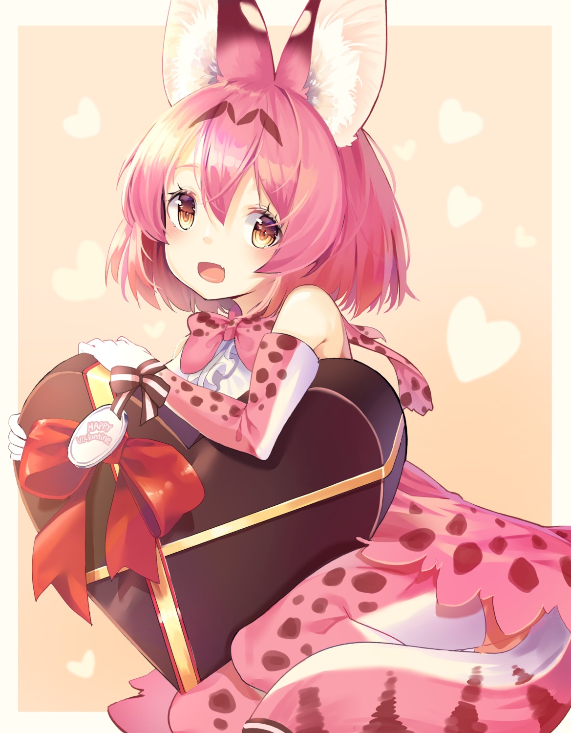 animal_ears animal_ears_(artist) kemono_friends serval tail thighhighs valentine