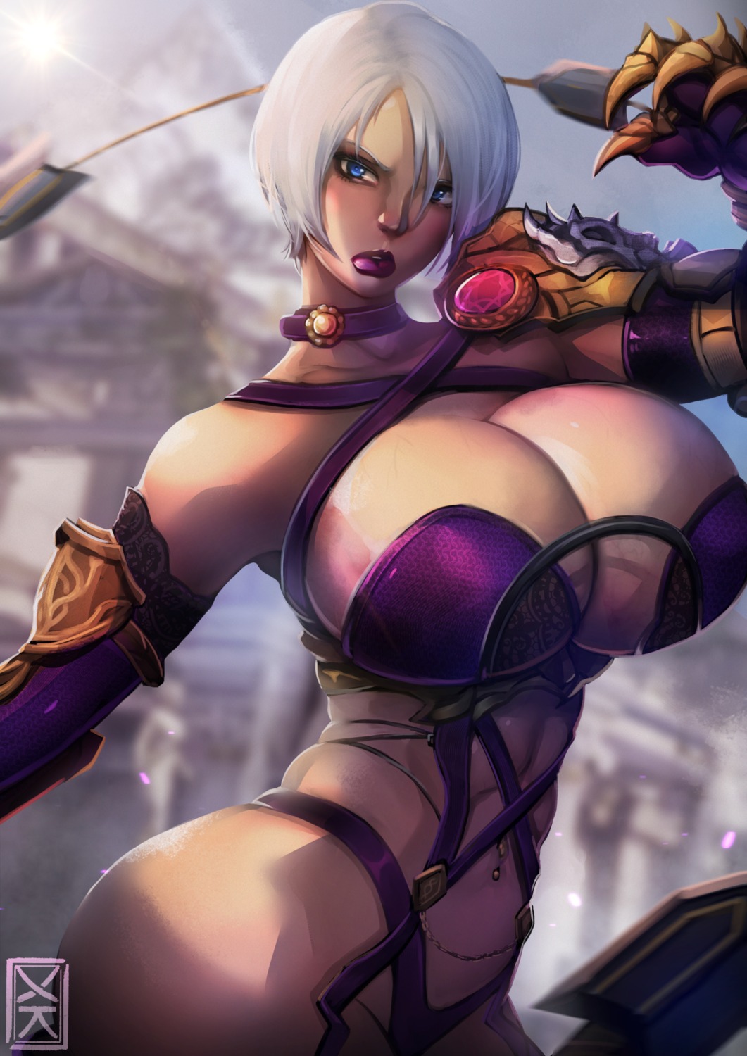 armor bikini_armor ivy_valentine soul_calibur weapon xuuikie_ashe