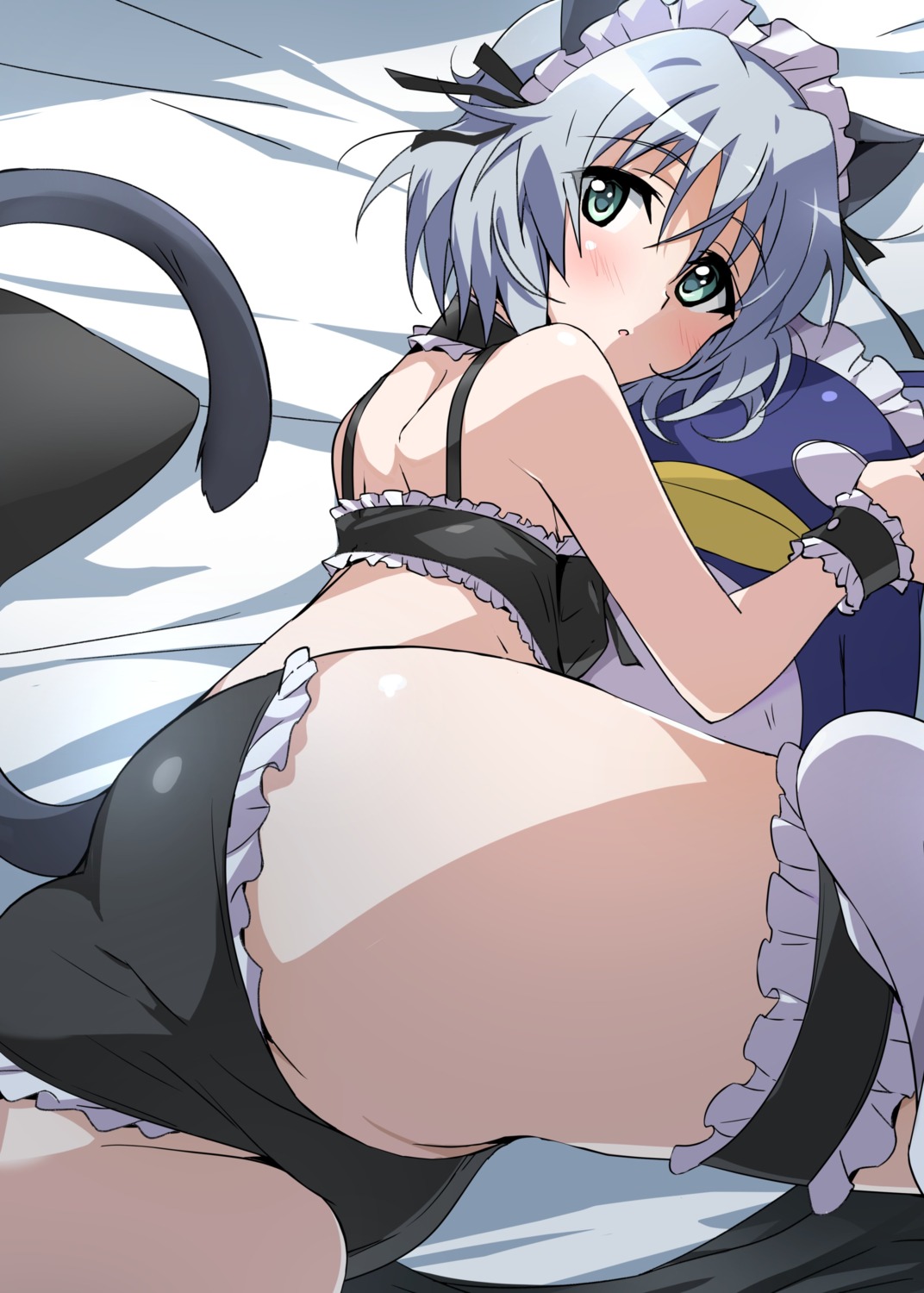 animal_ears ass bra garter lingerie maid nekomimi pantsu sanya_v_litvyak strike_witches tail tokiani