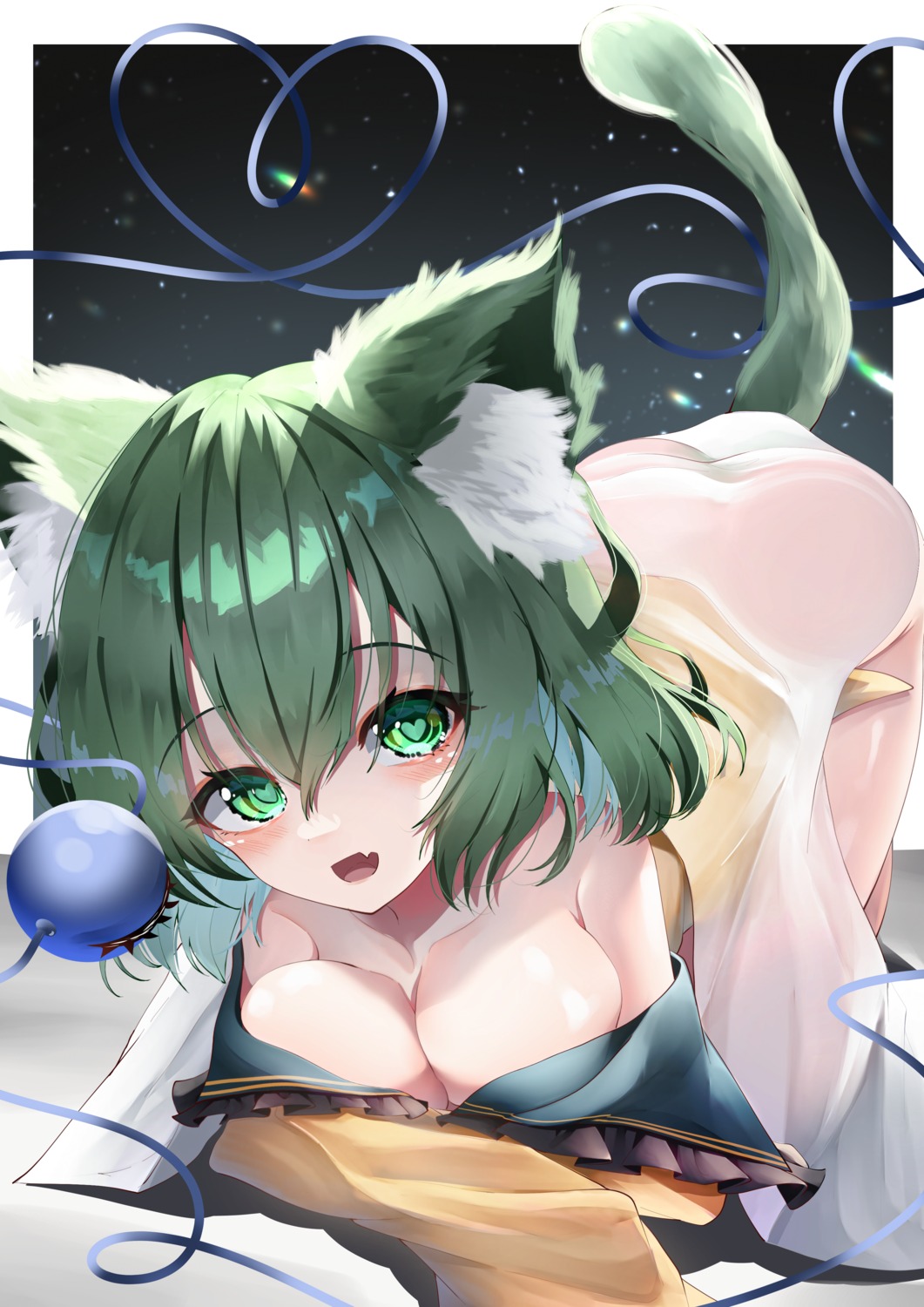 animal_ears dfra komeiji_koishi nekomimi no_bra see_through tail touhou