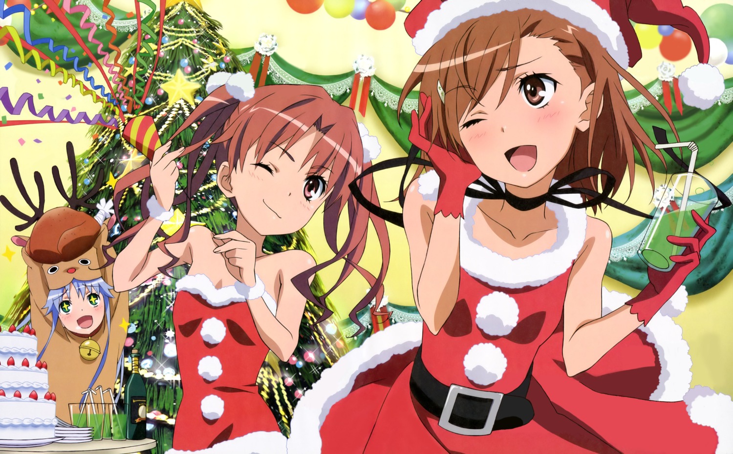 christmas detexted index kobayashi_emiko misaka_mikoto shirai_kuroko to_aru_kagaku_no_railgun to_aru_majutsu_no_index