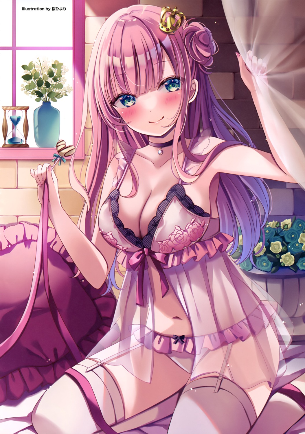 lingerie pantsu sakura_hiyori see_through stockings thighhighs