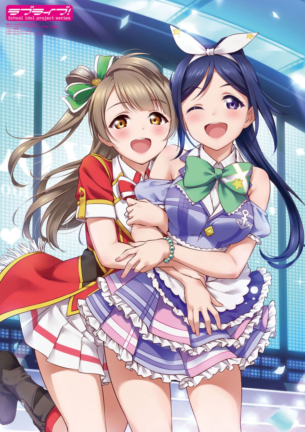 crossover inou_shin love_live! love_live!_sunshine!! matsuura_kanan minami_kotori uniform