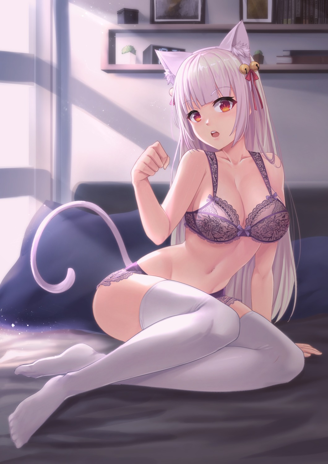 animal_ears bra feet nekomimi pantsu tagme tail thighhighs