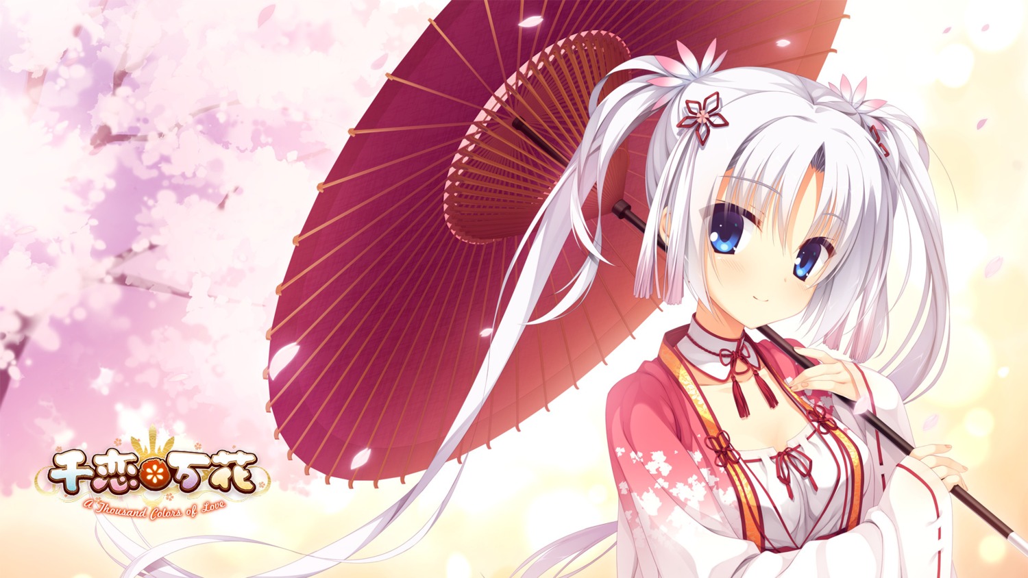 kobuichi miko senren_banka tomotake_yoshino umbrella wallpaper yuzu-soft