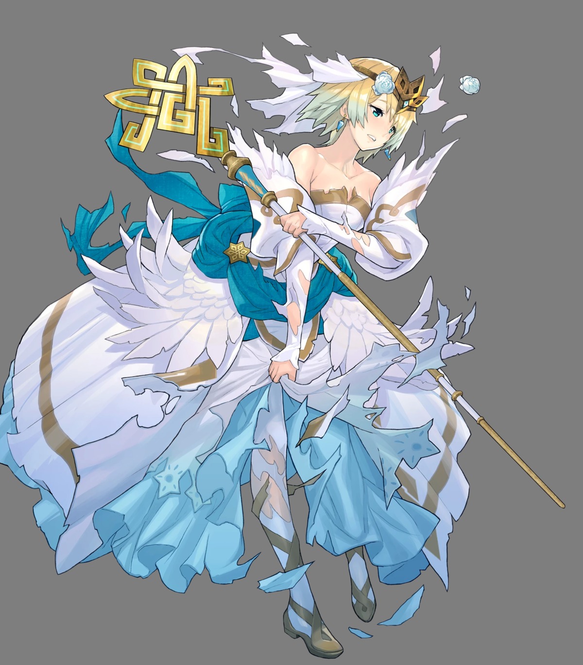 dress fire_emblem fire_emblem_heroes fjorm_(fire_emblem) heels maeshima_shigeki nintendo torn_clothes transparent_png weapon wedding_dress