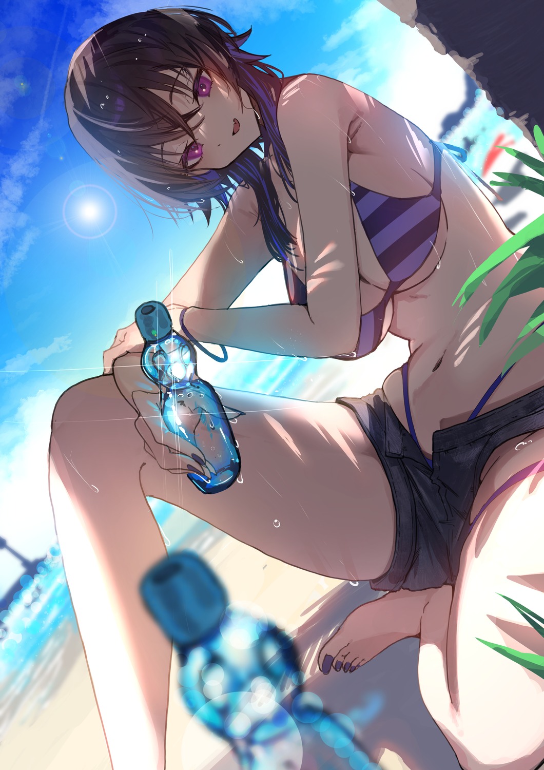 bikini feet ichinose_uruha lupinus_virtual_games shiro_marimo swimsuits vspo!