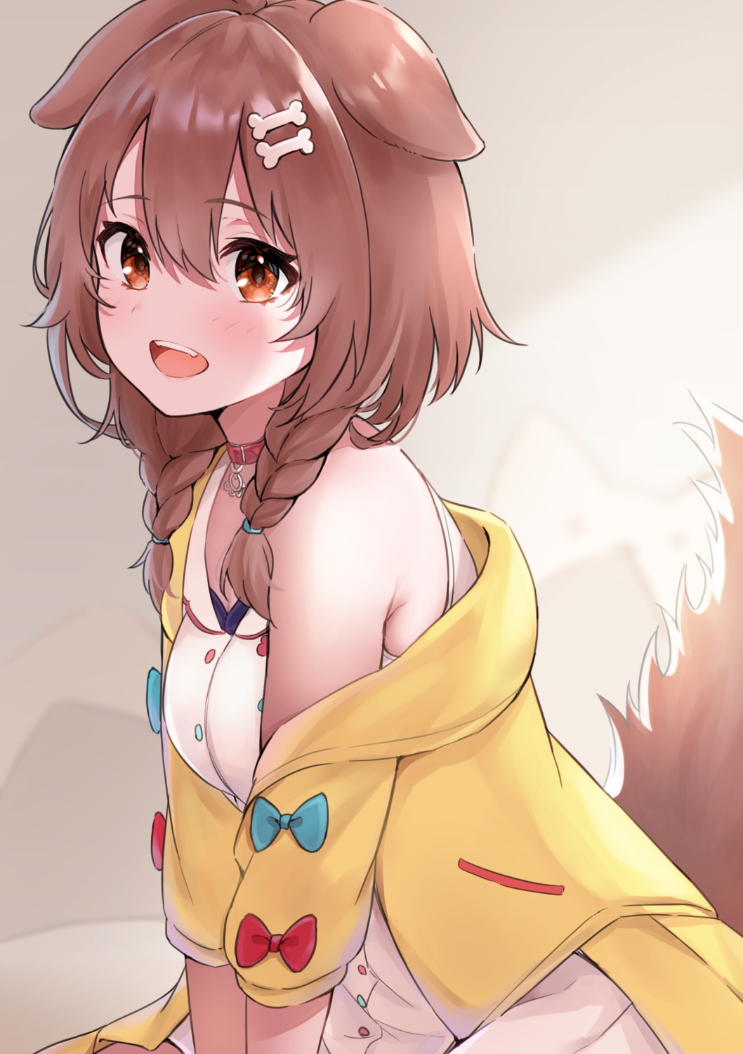 animal_ears dress haru_(re_ilust) hololive hololive_gamers inugami_korone inumimi tail