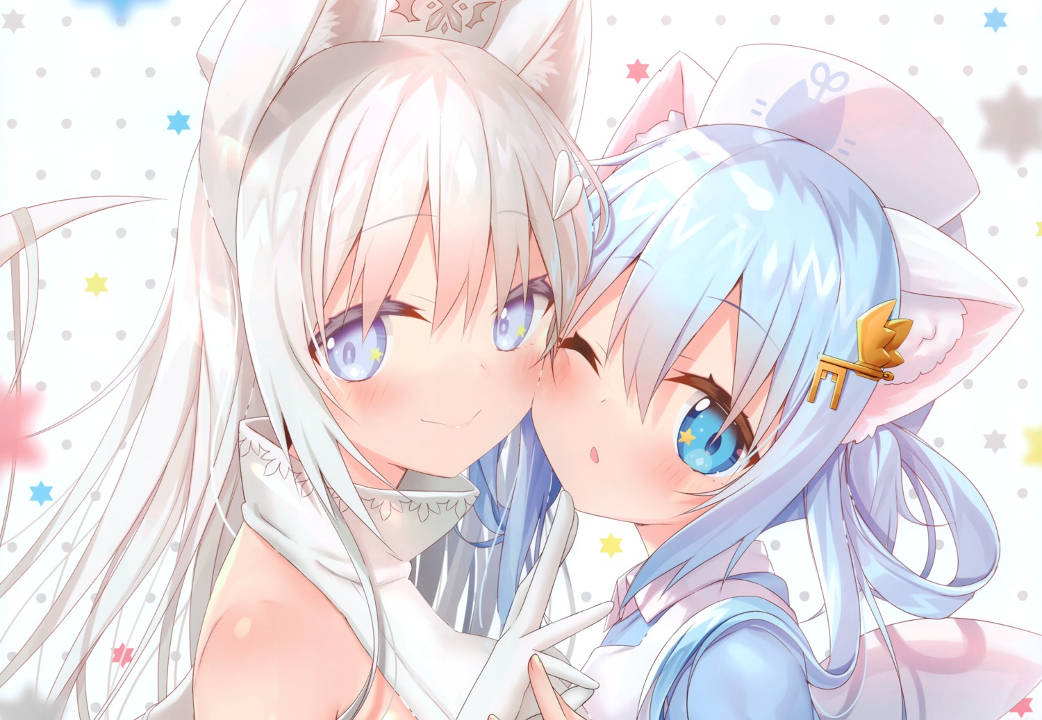 animal_ears animal_herb dress mint_(yano_mitsuki) nekomimi nurse orlaya_(yano_mitsuki) wings yano_mitsuki