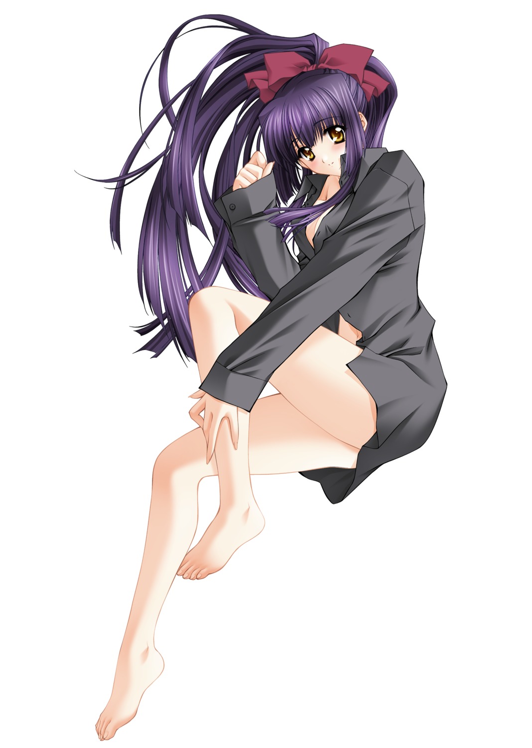 bottomless carnelian cleavage dress_shirt feet kuraki_suzuna moonlight_lady orbit