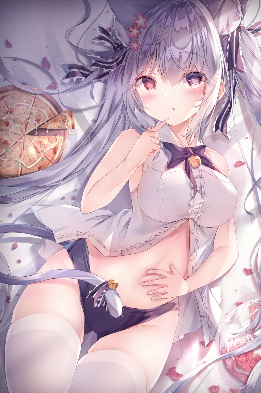 animal_ears heterochromia manman_manyou_haiyang_de_paomo nekomimi pantsu tail thighhighs