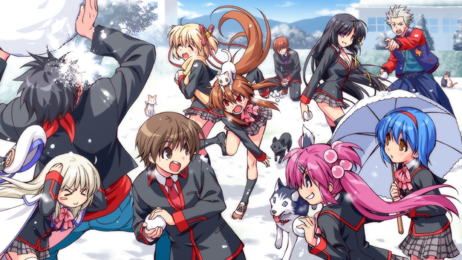 inohara_masato kamikita_komari kurugaya_yuiko little_busters! miyazawa_kengo naoe_riki natsume_kyosuke natsume_rin neko nishizono_mio noumi_kudryavka saigusa_haruka seifuku wallpaper zen