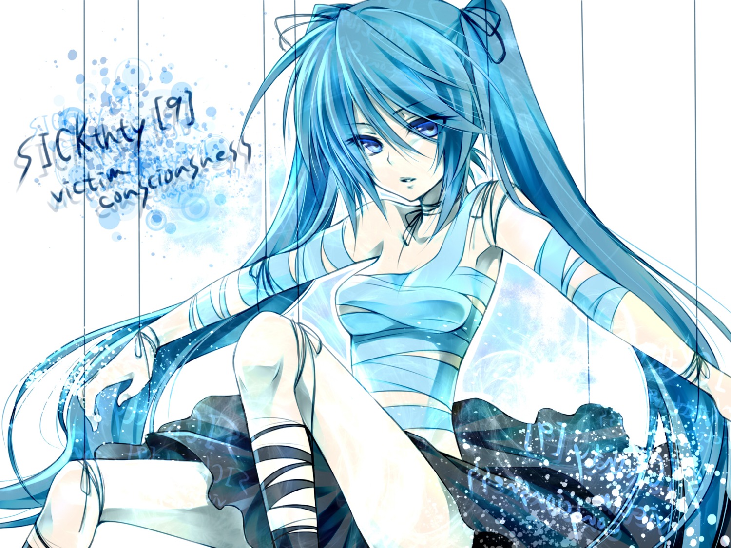 bandages hatsune_miku ueno_tsuki vocaloid