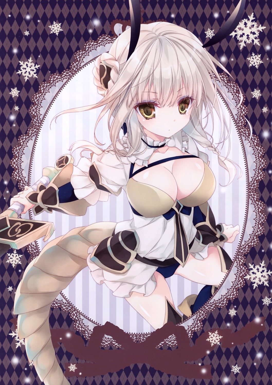 armor cleavage horns inugami_kira kishibe_souta leotard mahou_shoujo_ikusei_keikaku necotoxin sword tail thighhighs trap