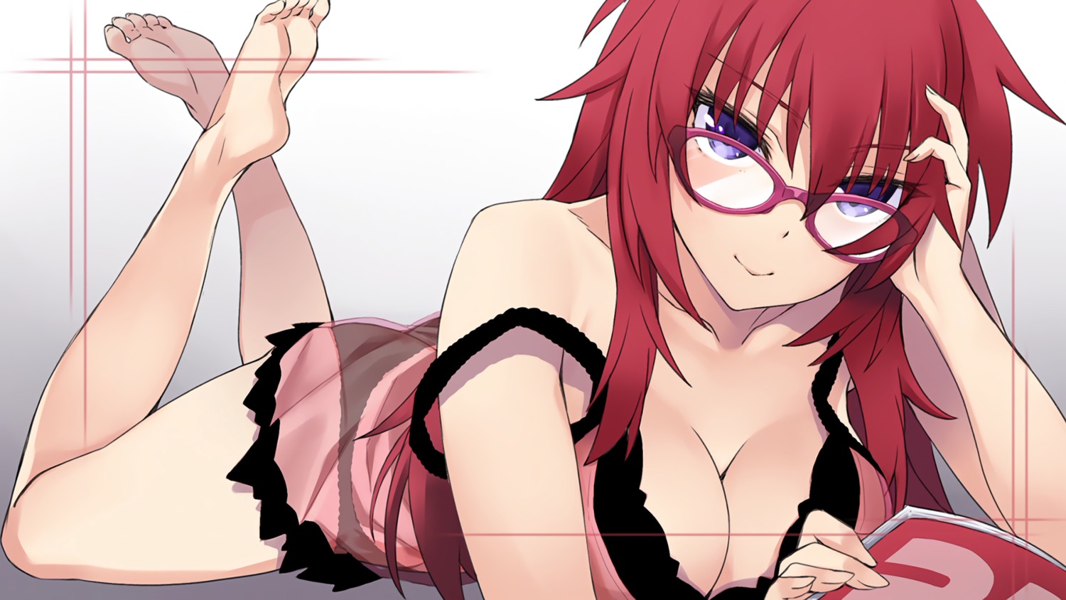 andou_teruha cleavage endcard lingerie matsuryuu megane pantsu see_through shoujo-tachi_wa_kouya_wo_mezasu wallpaper