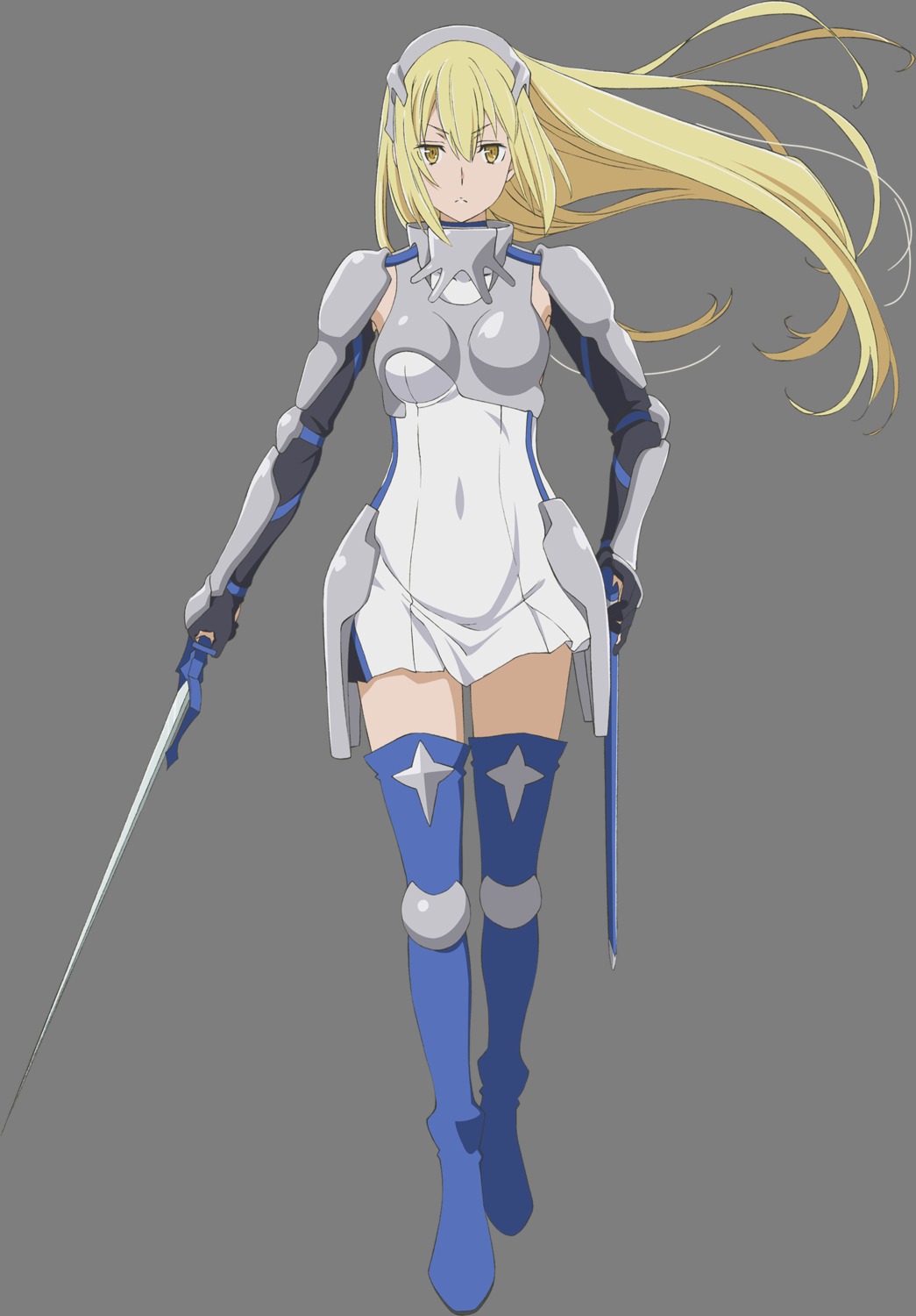 aiz_wallenstein armor dungeon_ni_deai_wo_motomeru_no_wa_machigatteiru_darou_ka sword thighhighs transparent_png