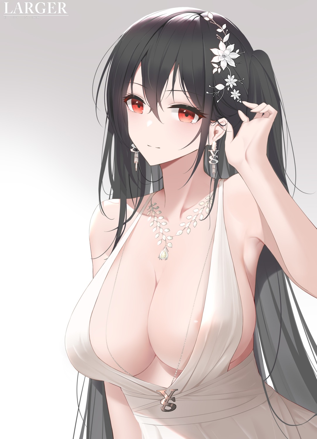 areola azur_lane dress hun_shang no_bra taihou_(azur_lane)