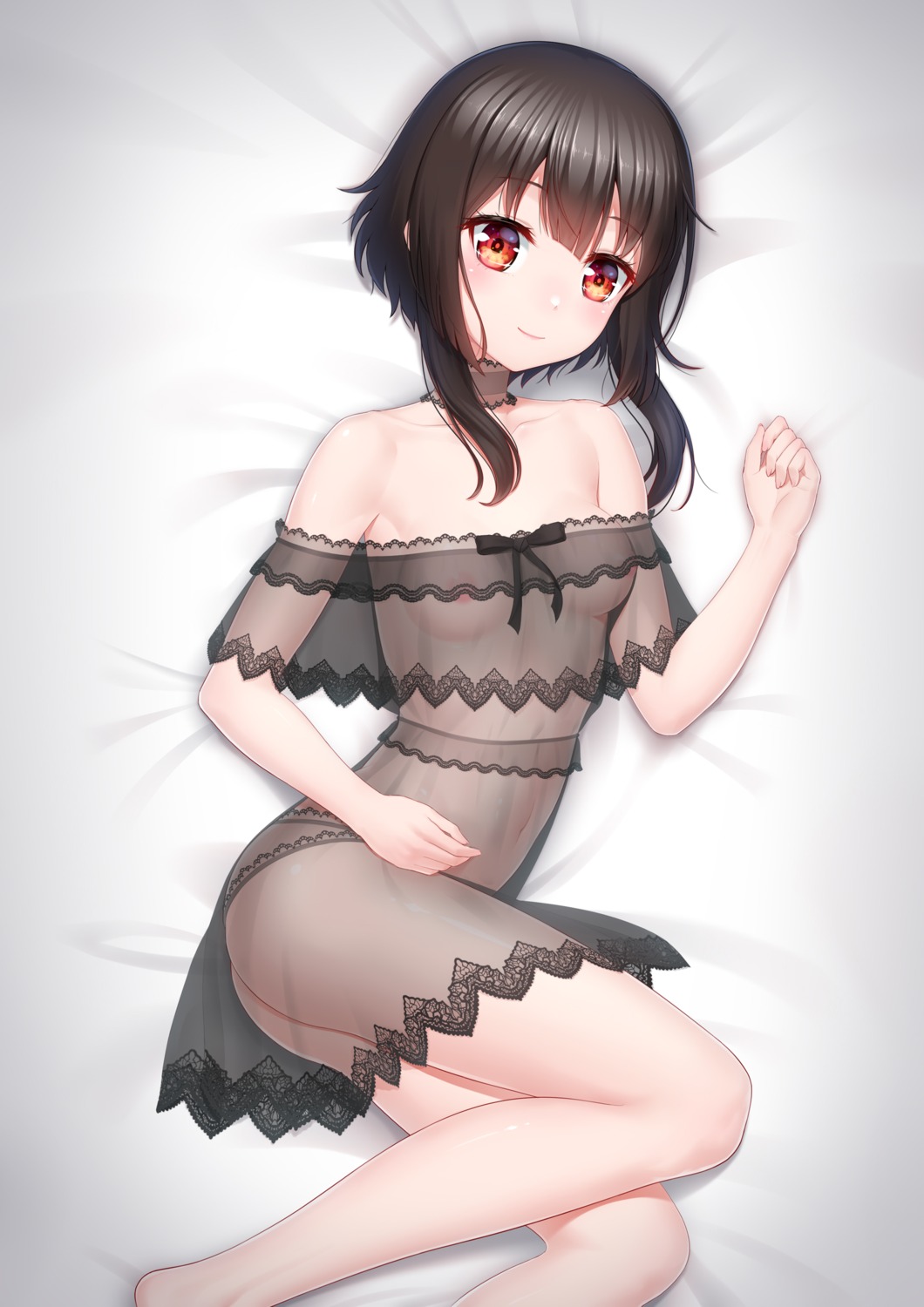 anarchojs areola kono_subarashii_sekai_ni_shukufuku_wo! lingerie loli megumin no_bra pantsu see_through thong