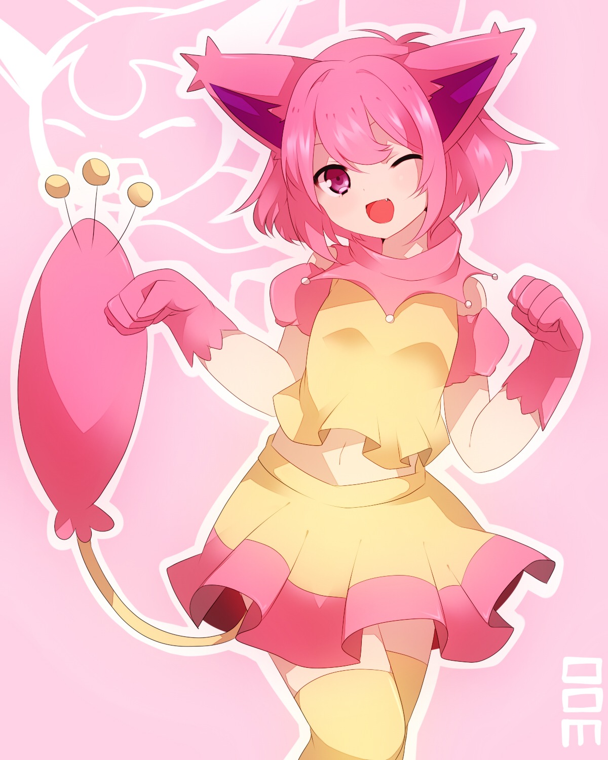 animal_ears anthropomorphization nekomimi pokemon skitty tail takeshima_eku thighhighs