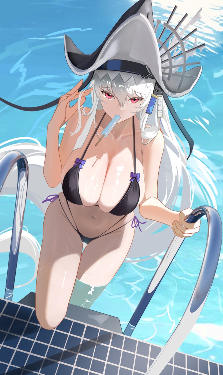 arknights bikini cameltoe mpocky specter_(arknights) swimsuits wet witch