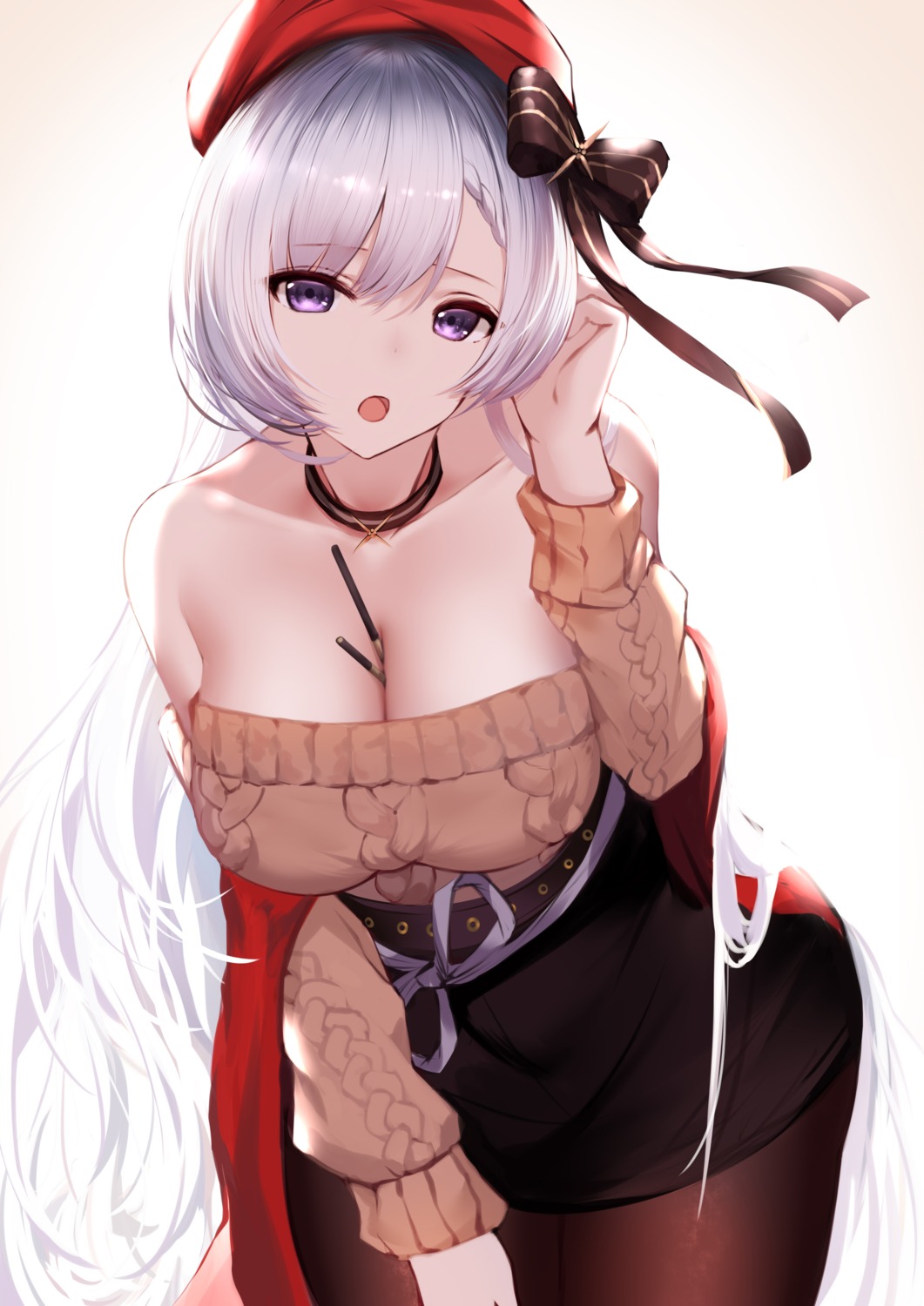 an_yasuri azur_lane belfast_(azur_lane) pantyhose sweater