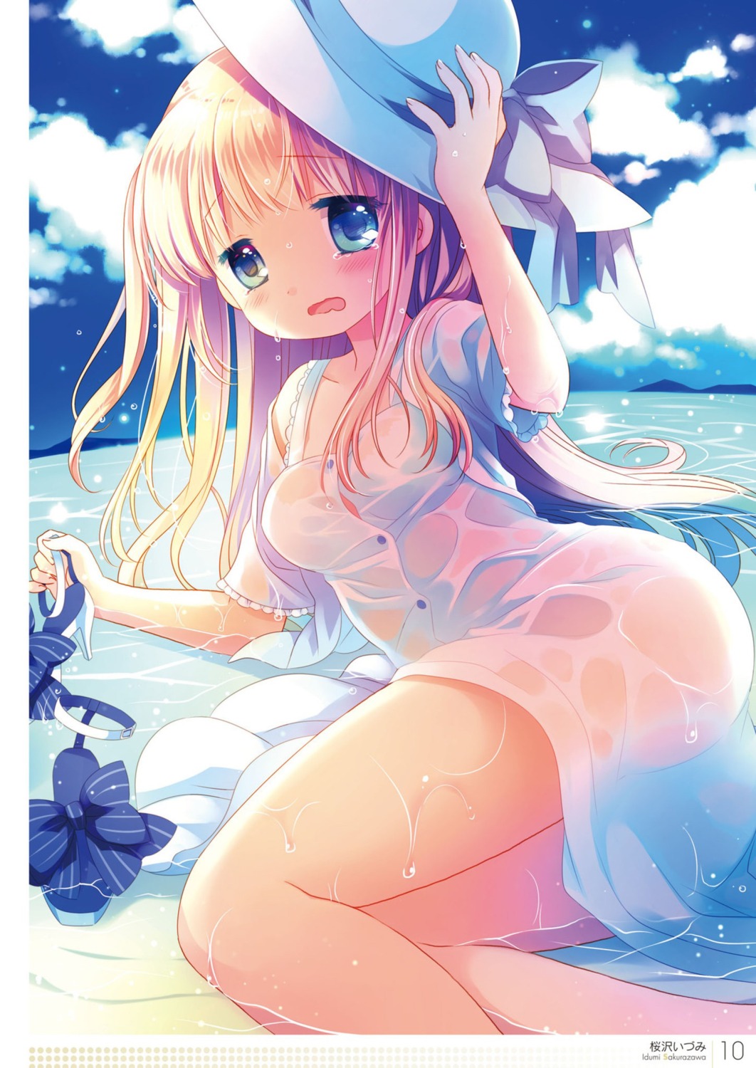 dress sakurazawa_izumi see_through summer_dress wet wet_clothes