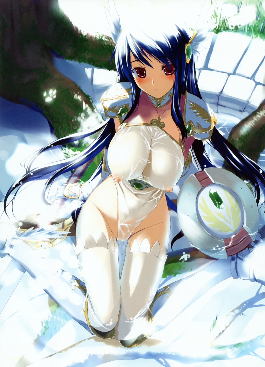 chinadress hima nipples see_through thighhighs wet_clothes