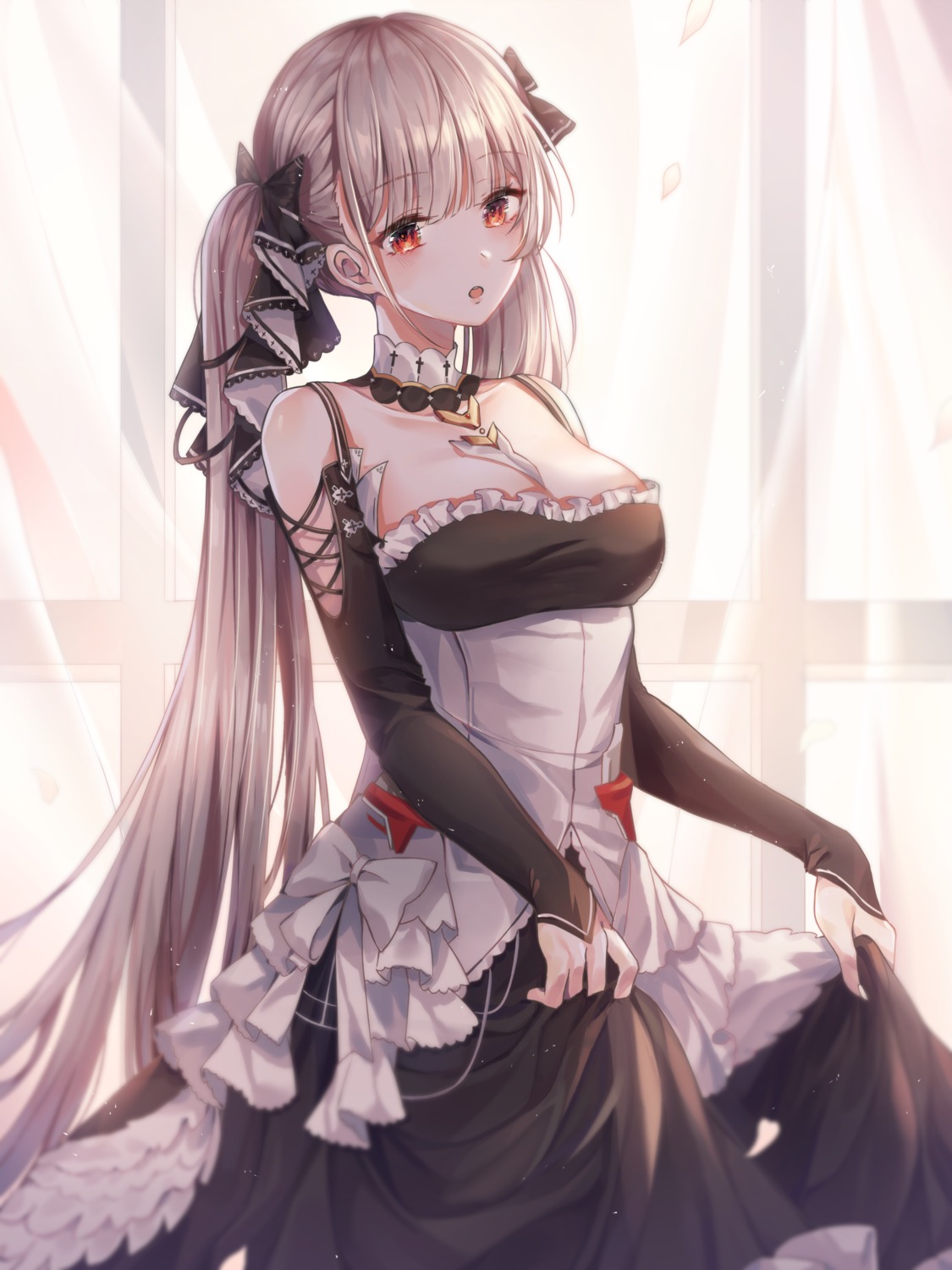 azur_lane cleavage formidable_(azur_lane) gothic_lolita gukha lolita_fashion skirt_lift