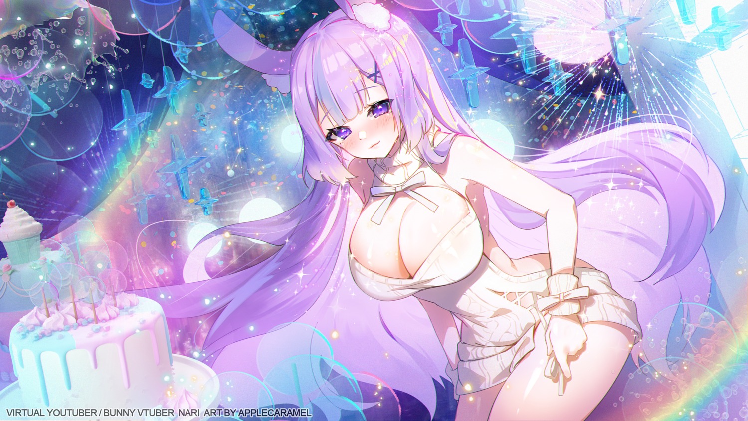 animal_ears apple_caramel bunny_ears no_bra