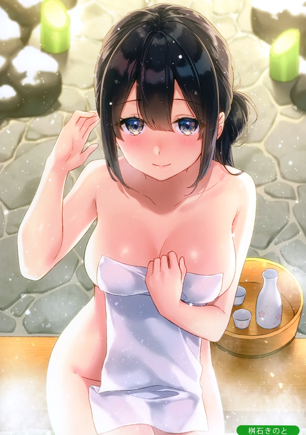 breast_hold masuishi_kinoto onsen towel wet