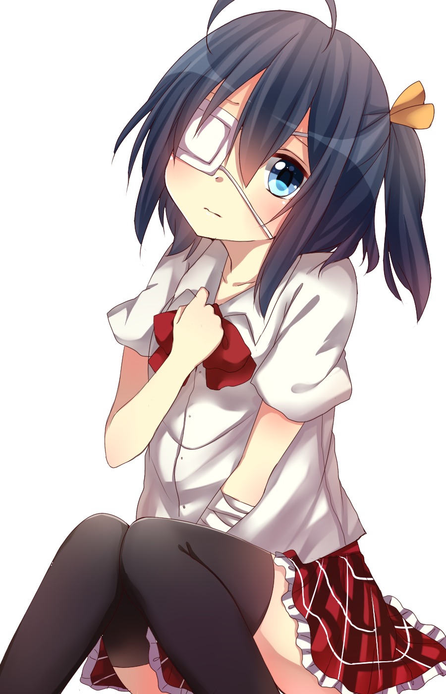 chuunibyou_demo_koi_ga_shitai! eyepatch seifuku takanashi_rikka thighhighs yamasuta