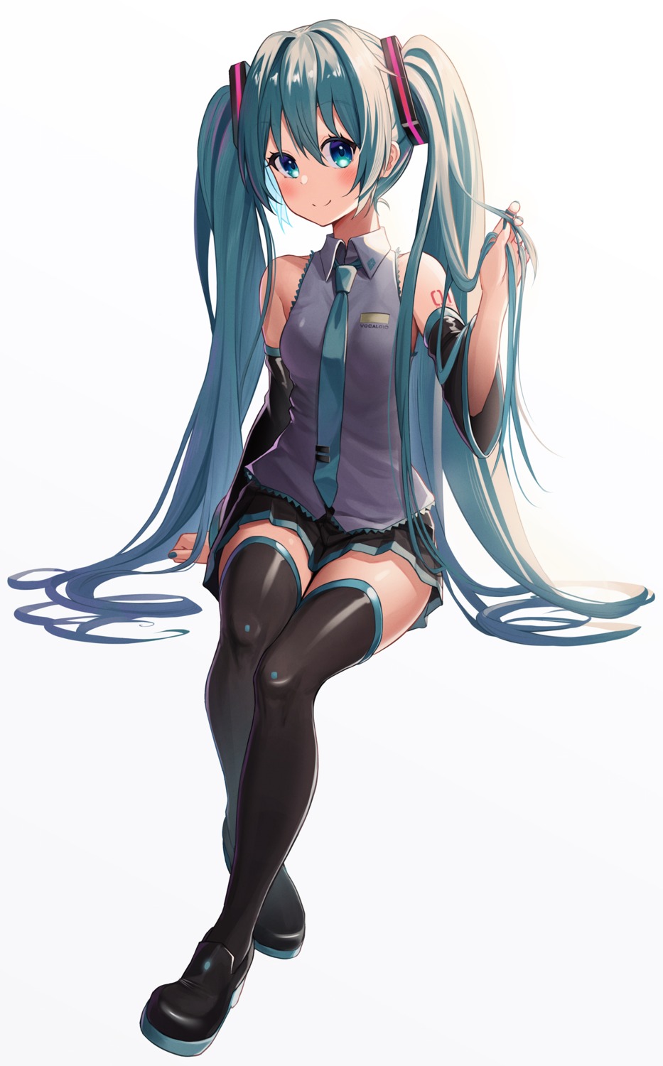 bibboss39 hatsune_miku tattoo thighhighs vocaloid