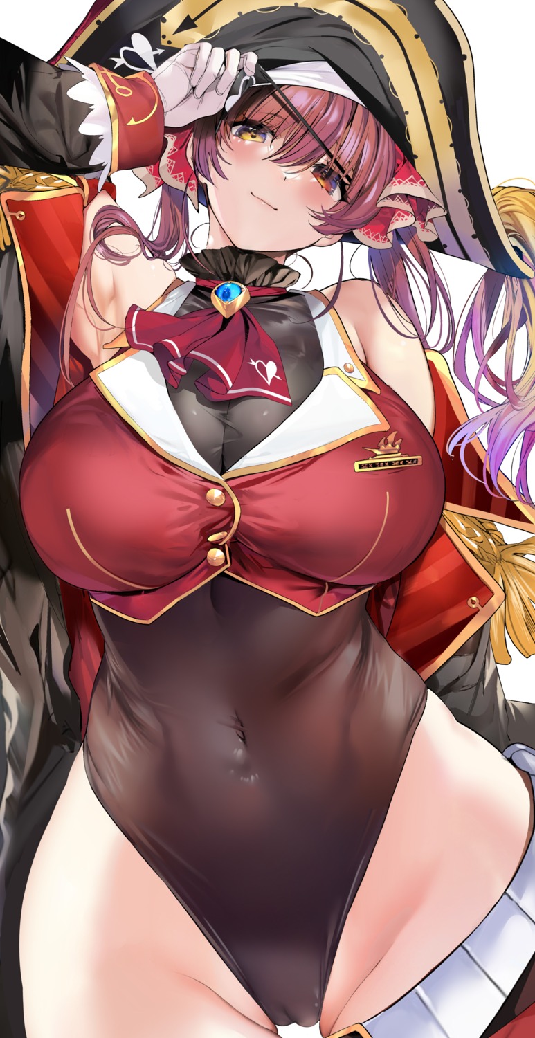 cameltoe heterochromia hololive houshou_marine leotard marushin nopan pirate