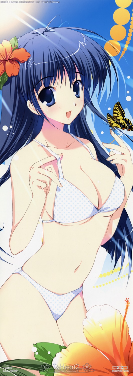 bikini cleavage kusakabe_yuki mikeou stick_poster swimsuits to_heart_(series) to_heart_2
