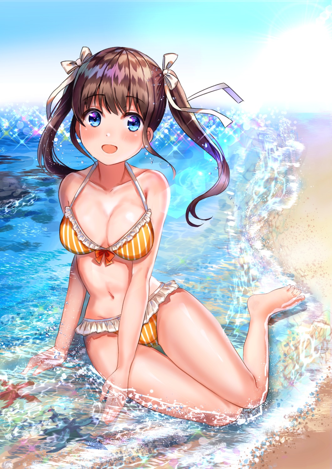 bikini cleavage swimsuits tomu_(zundaizu106) wet