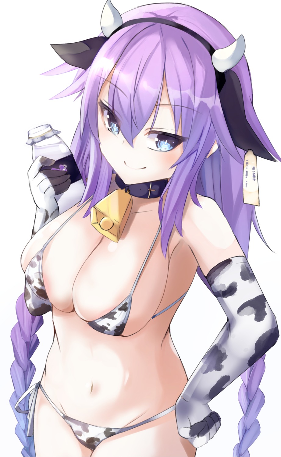 animal_ears areola bikini bimmy choujigen_game_neptune horns purple_heart swimsuits