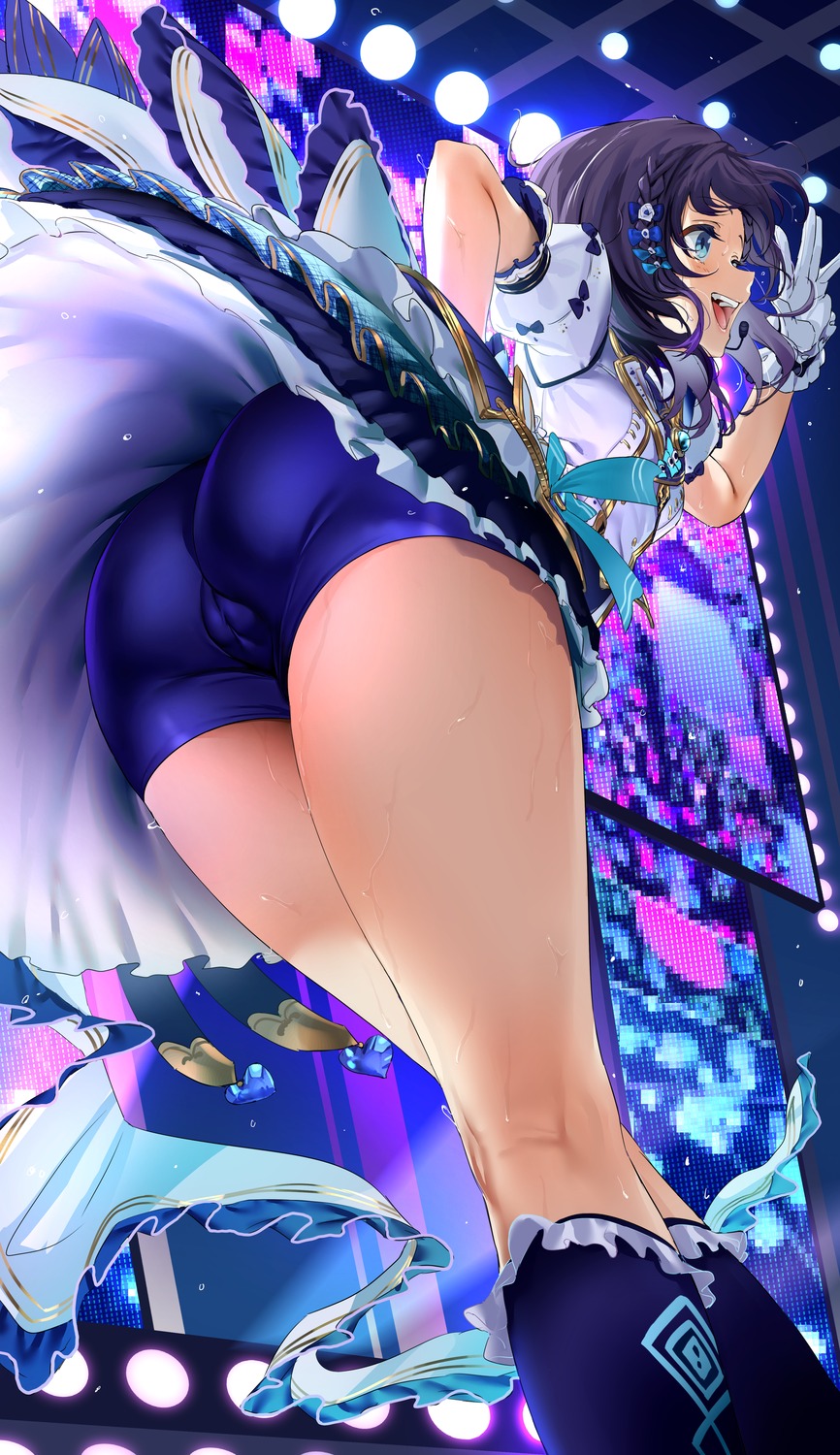 aiba_uiha ass cameltoe nijisanji sanuki_(kyoudashya) skirt_lift