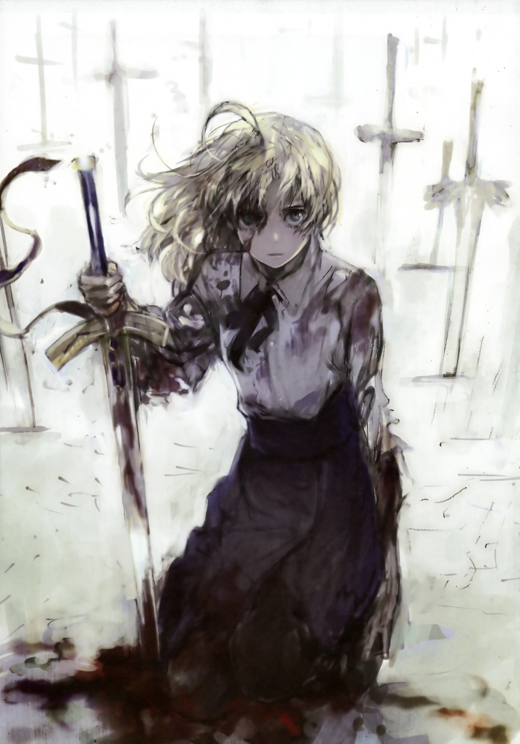 blood fate/stay_night saber sword toi8