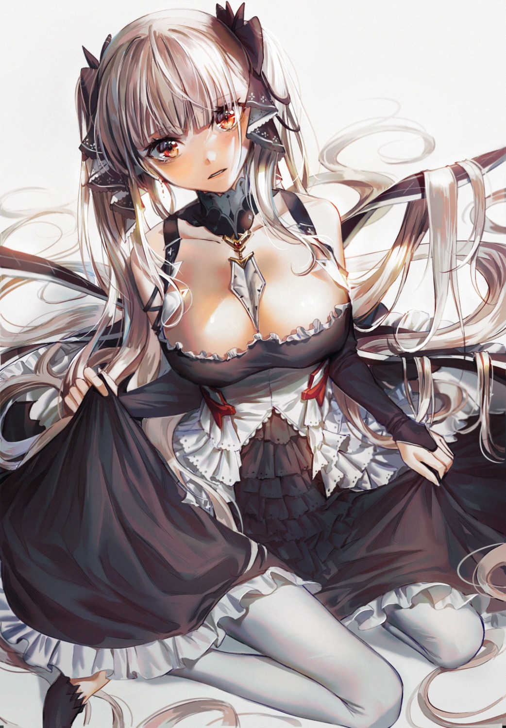 azur_lane formidable_(azur_lane) gothic_lolita kellymonica02 lolita_fashion no_bra skirt_lift