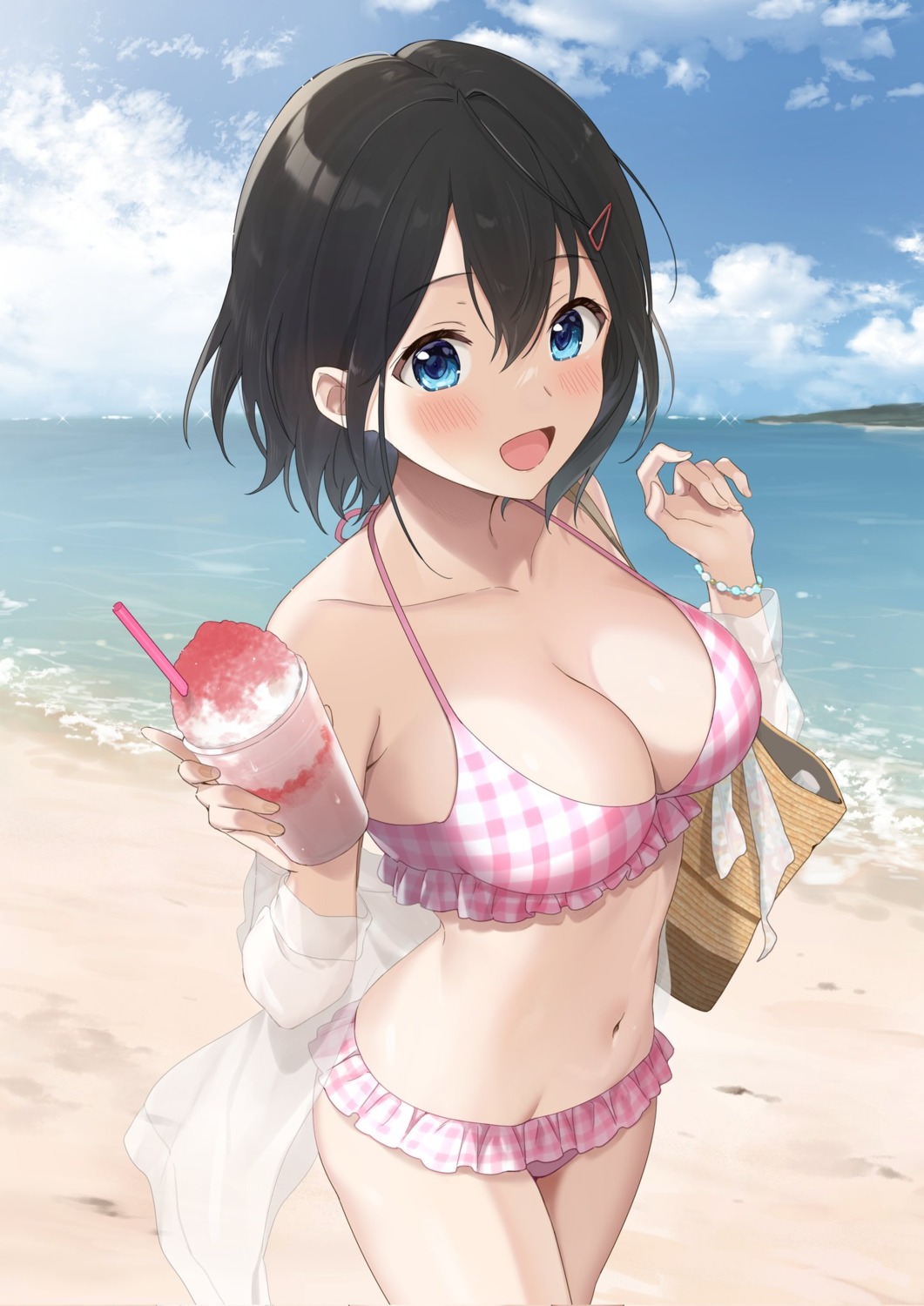 azuki_yui bikini open_shirt see_through swimsuits