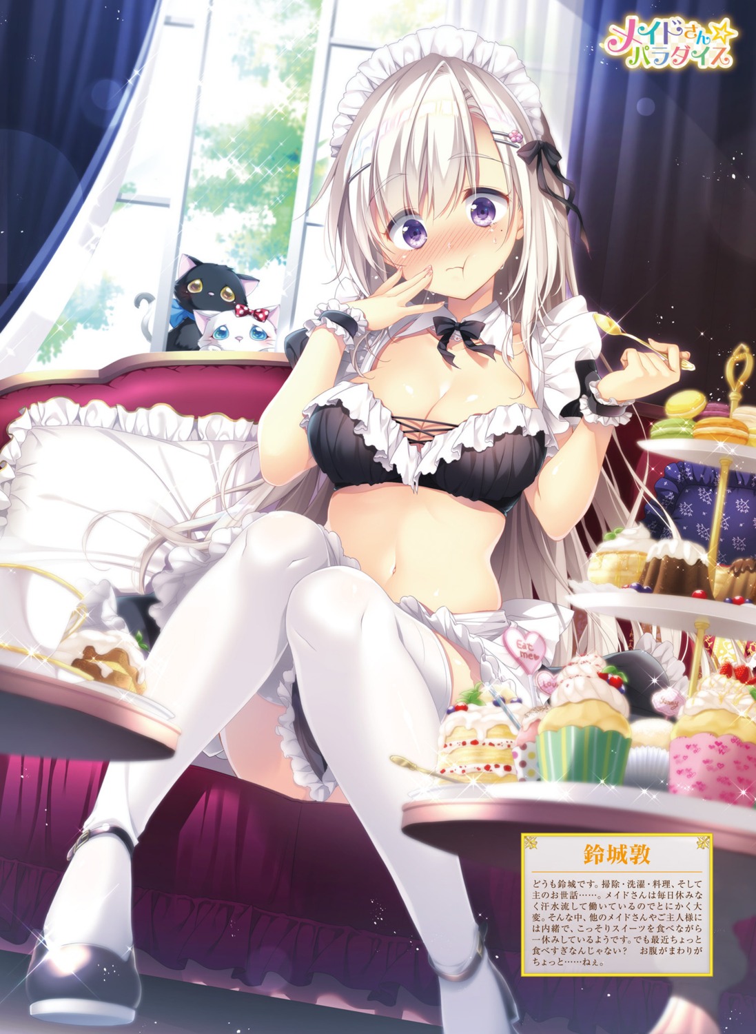 bra maid neko skirt_lift suzushiro_atsushi thighhighs