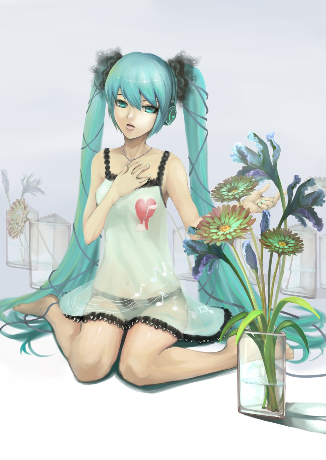 dress hatsune_miku headphones m874 pantsu see_through vocaloid world_is_mine_(vocaloid)