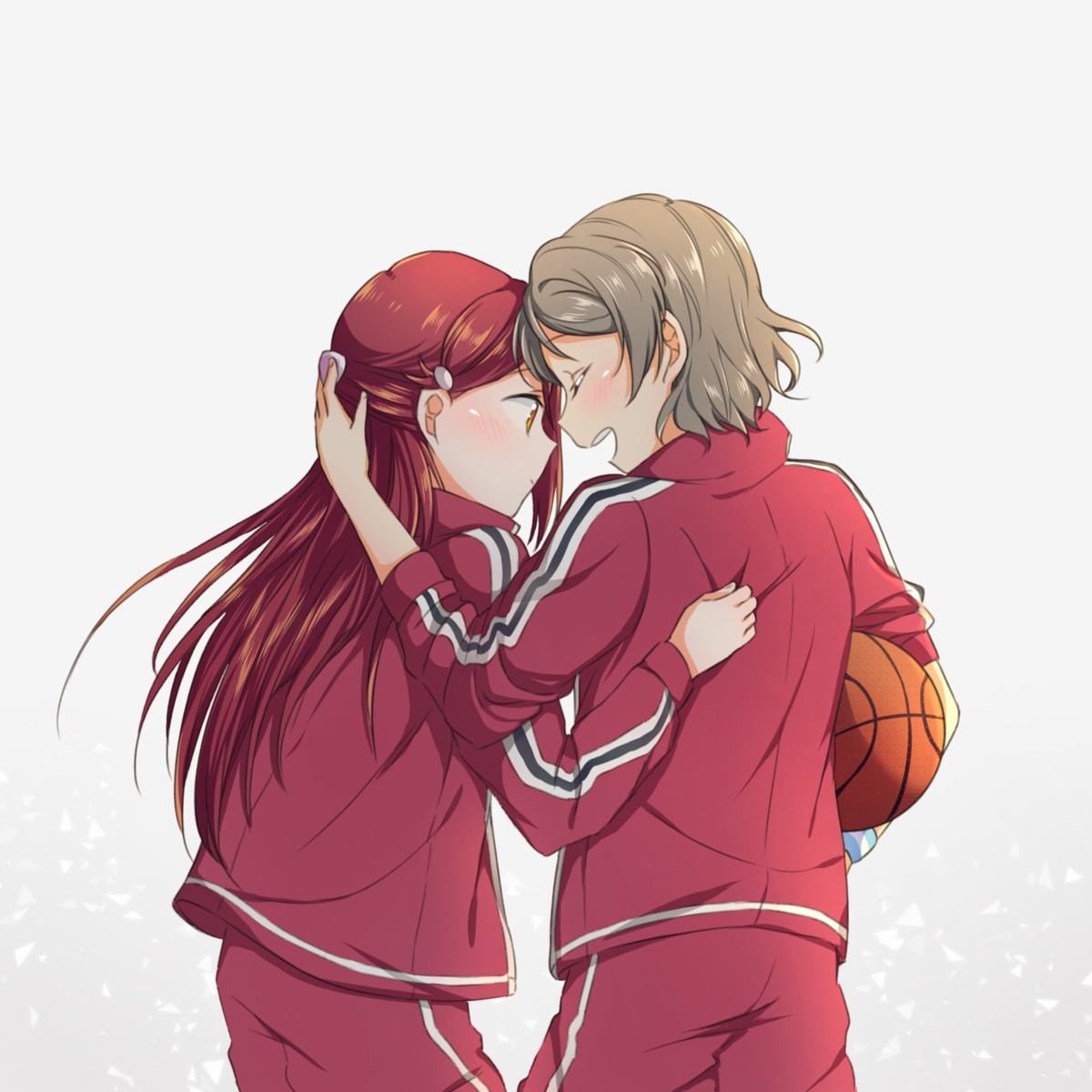 basketball gym_uniform love_live!_sunshine!! sakurauchi_riko watanabe_you yuchi_(salmon-1000) yuri