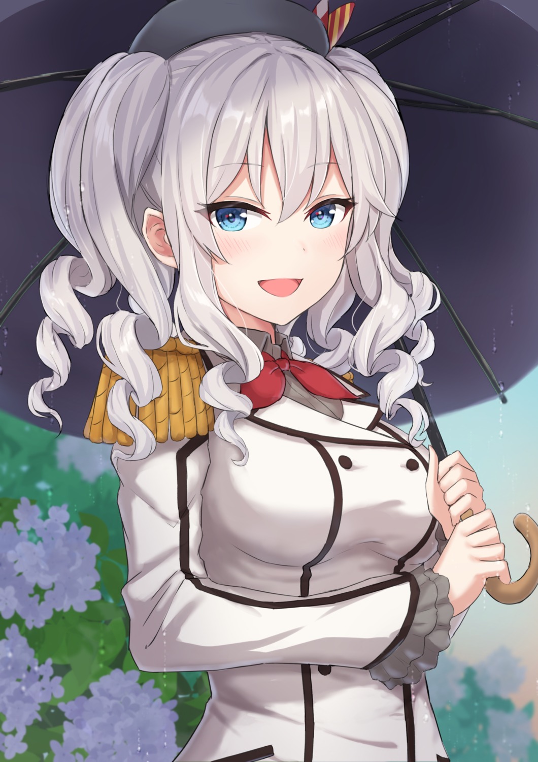 kantai_collection kashima_(kancolle) monoku umbrella uniform